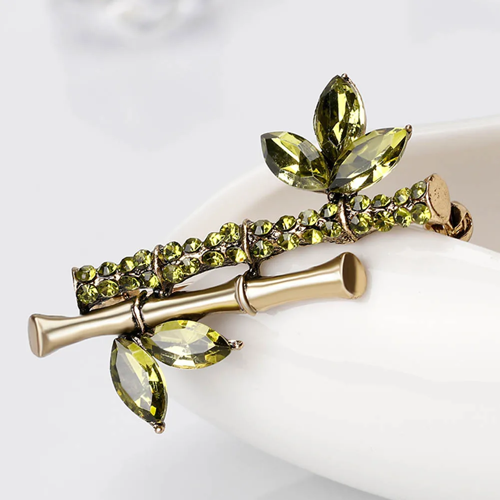 Европейские броши в виде бамбуковых листьев для женщин разноцветная брошь с