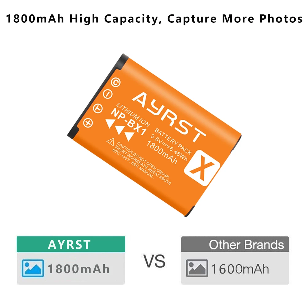 Аккумулятор 1800 мАч NP BX1 для телефона с зарядным устройством Sony NP-BX1 X3000 IV HX300 WX300