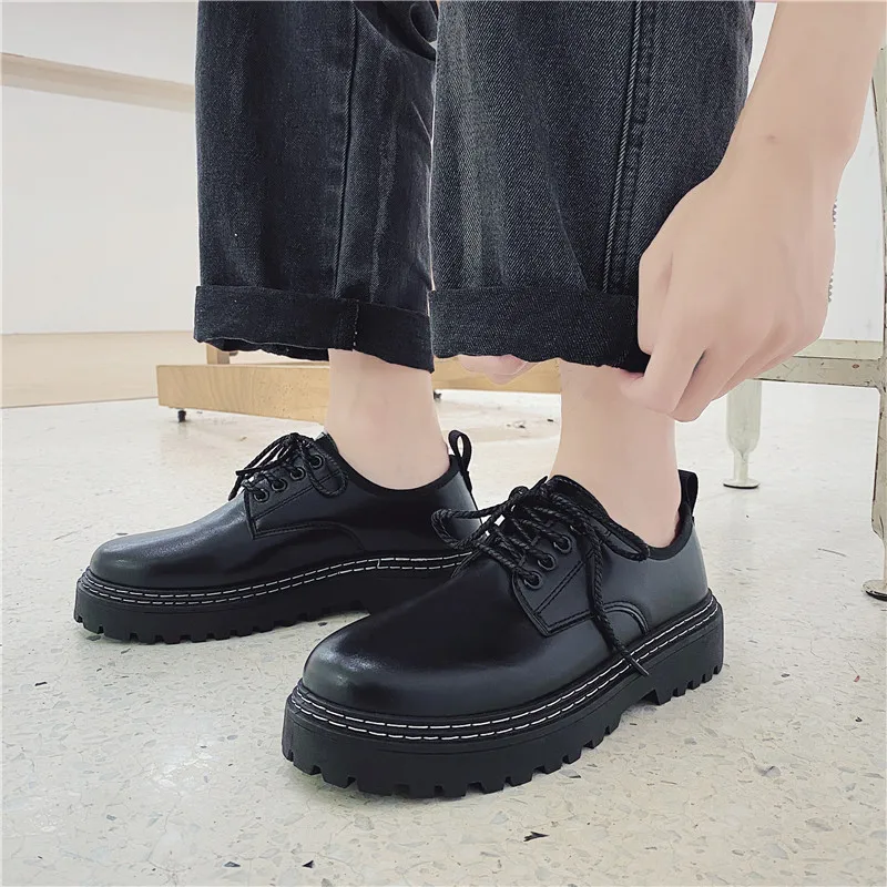 

Осенние мужские классические туфли на шнуровке, мужские праздничные Свадебные деловые туфли на платформе для мужчин