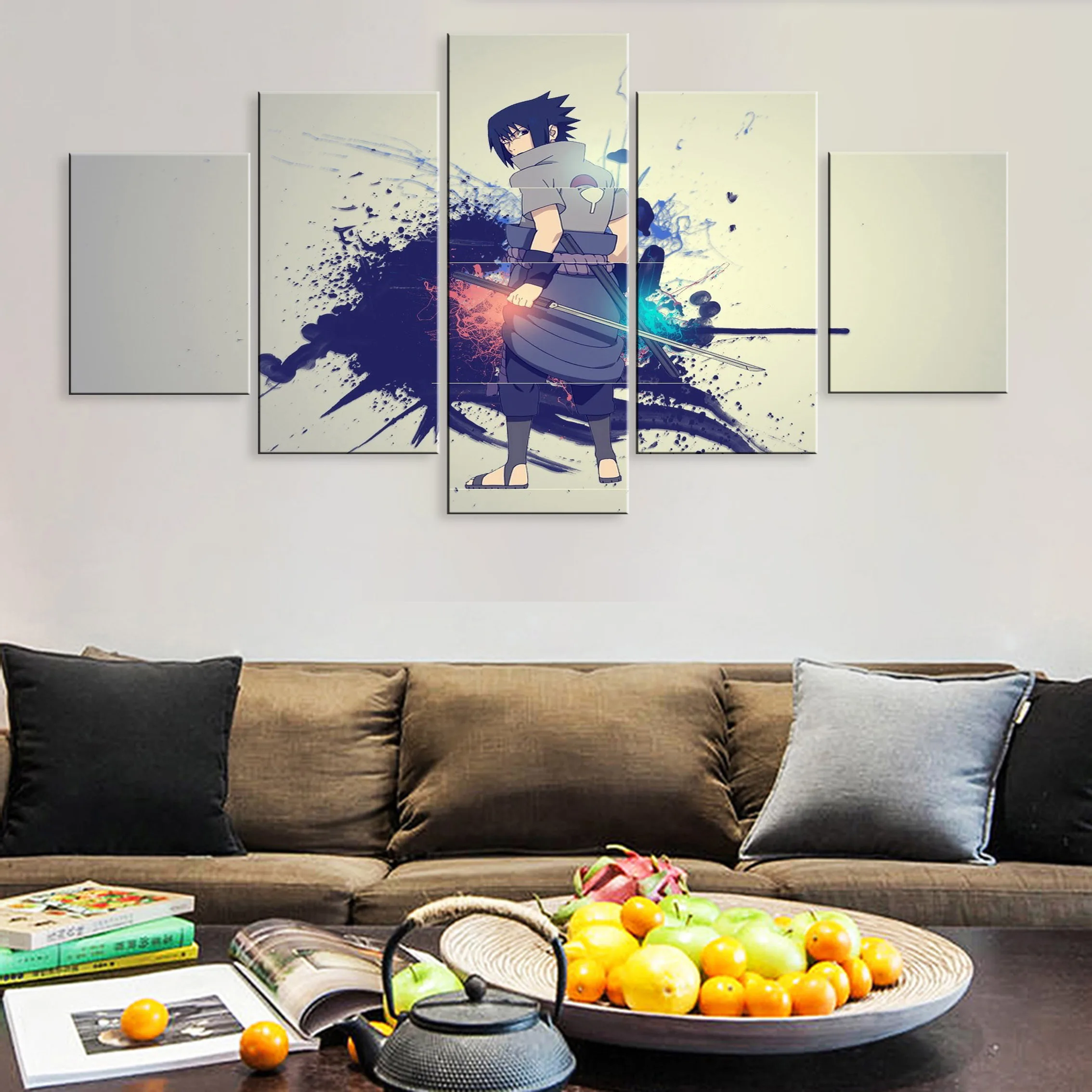 

Printed Modular Art Hd Home Decoration Pictures 5 Pieces Poster Canvas Paintings Decor Anime NARUTO Sasuke