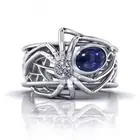 Женское кольцо в стиле панк, с голубым Цирконом