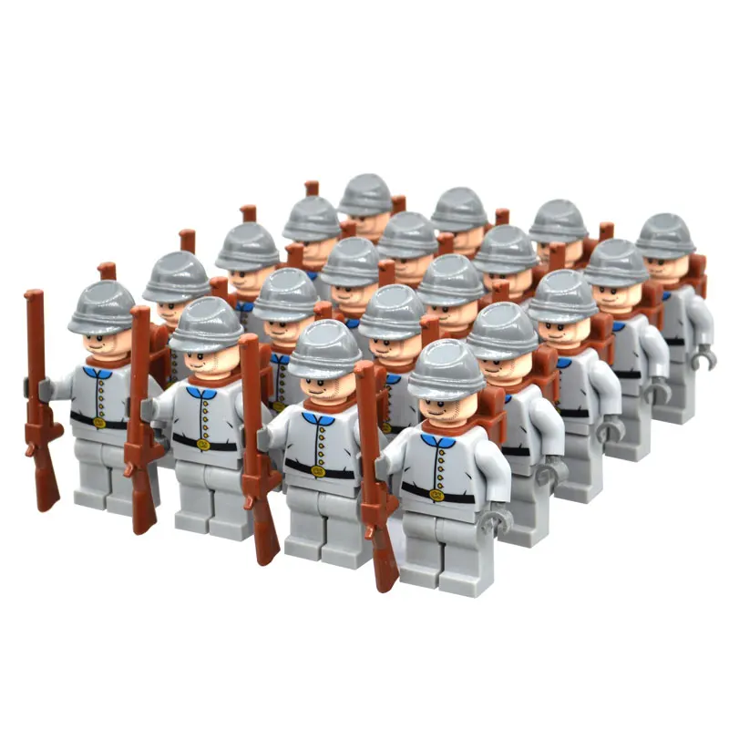 20 PCs South Новинка года: американский солдат из серии "Civil War Soldier North US Revolution War MOC", строительные блоки, кирпичи, строительные игрушки - Цвет: 20 PCs South