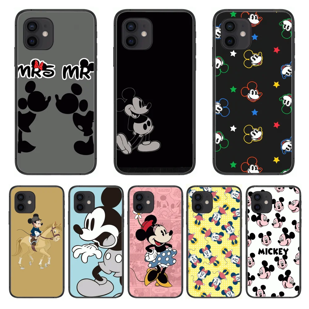 

Mickey and Minne Style Phone Case cover For iphone 12 pro max 11 8 7 6 s XR PLUS X XS SE 2020 mini black cell shell