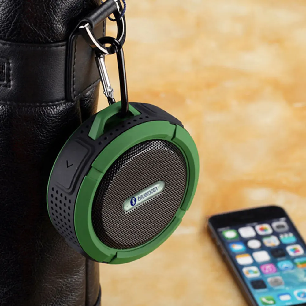 Беспроводная Bluetooth колонка стерео Громкая с крючком портативный