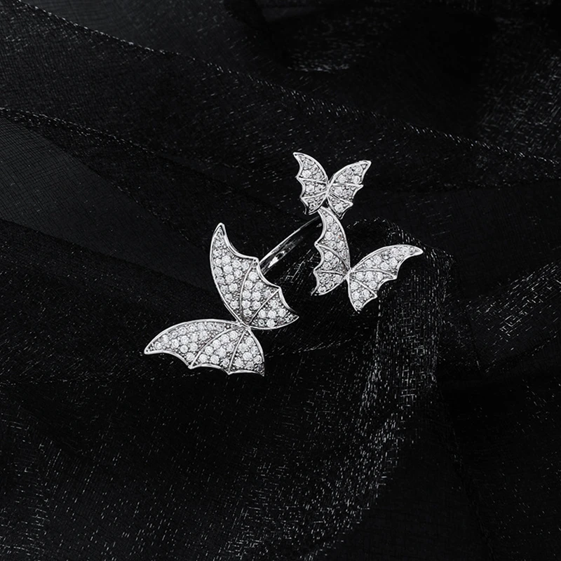 Корейские модные кольца с регулируемым размером бабочки для женщин нежные