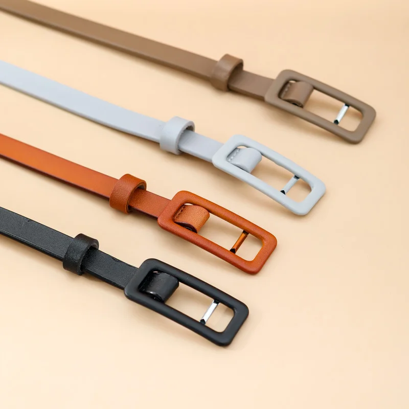 

new style non-porous belt women's fashion decoration simple and versatile thin belt trousers trendy multi-color 2021