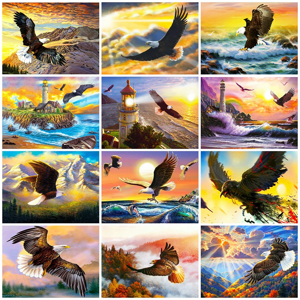 Evershine Алмазная вышивка орел крестом наборы полная площадь мозаика животные