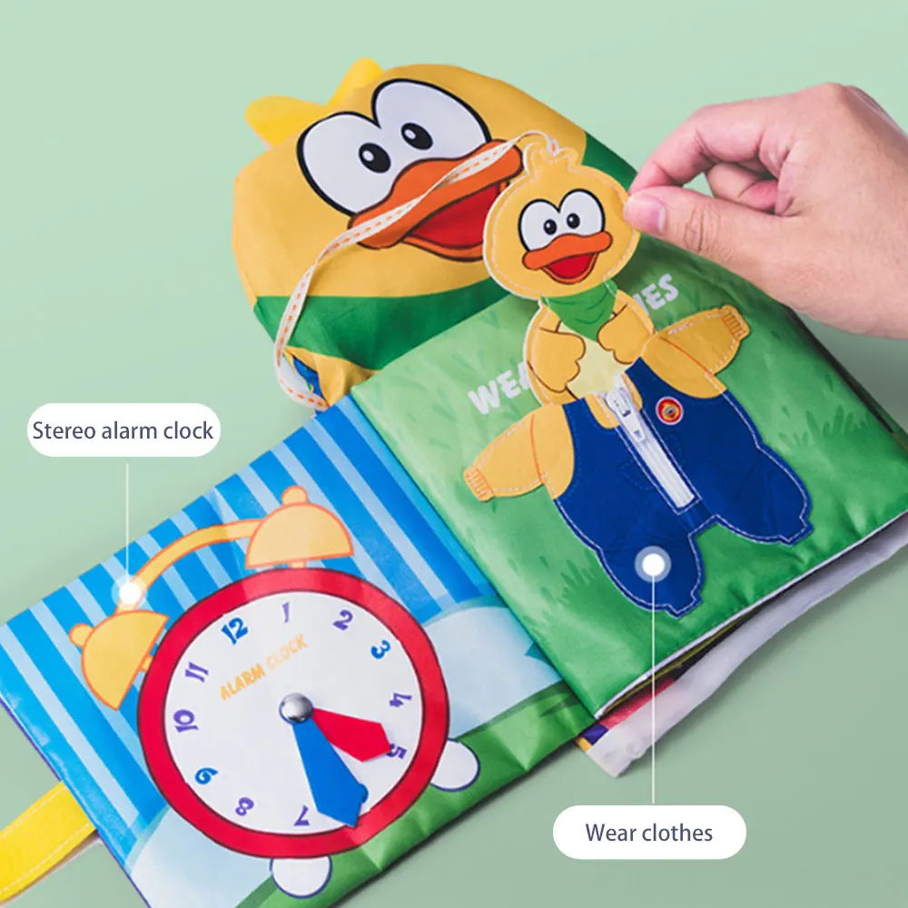 

Tear Resistant Kid Hand Puppet Cloth Book Intellectual Development Learn Picture Cognize Book Children's Educational Interactive