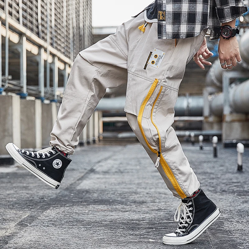 

2020 Men Pocket Harem Hip Pop Pants Trousers Streetwear Sweatpants Hombre Male Casual Cargo Pants Men Jogger Pants LBZ188