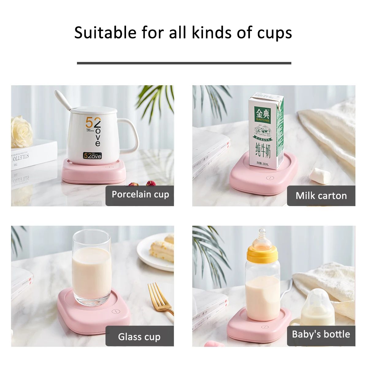 

Portable Thermostat Tablemat Heating Coaster Milk Heater Electric Insulation Water Coaster Automatic Base Hot Tea Machine 220V