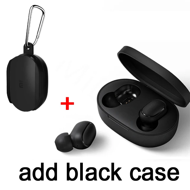 add black case Xiaomi Redmi Airdots TWS Bluetooth наушники стерео бас BT 5,0 Eeadphones с микрофоном Handsfree Наушники управление AI - Цвет: add black case