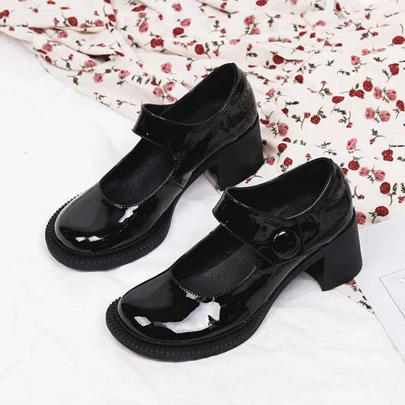 Туфли лодочки Phoentin в стиле ретро Мэри Джейн кукольные с круглым носком и