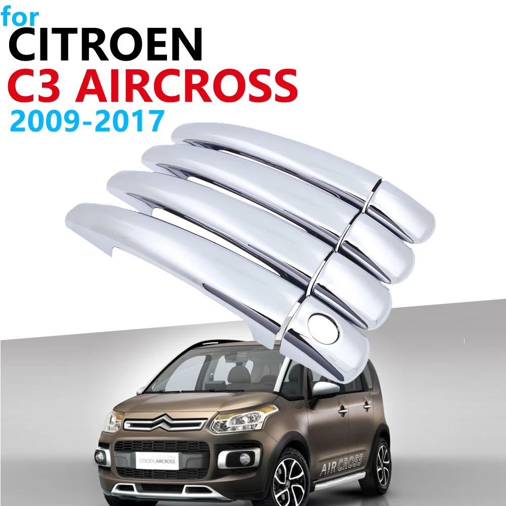Роскошный хром Ручка крышки отделки комплект для Citroen C3 Aircross 2009 ~ 2017 аксессуары