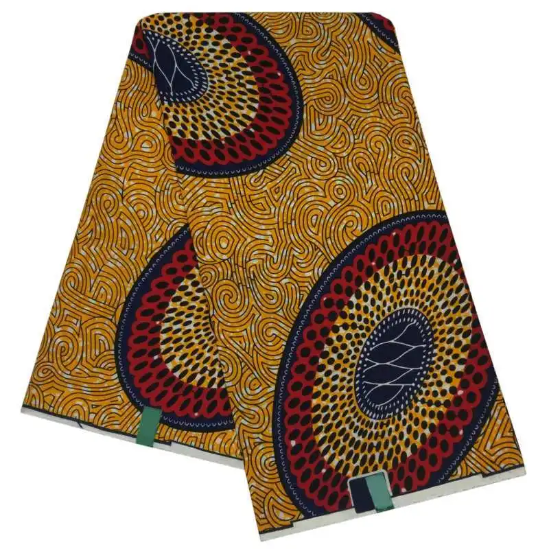 

African fabric Hot selling African wax fabric 100% cotton wax fabric nigerian ankara veritable wax ghana kente design
