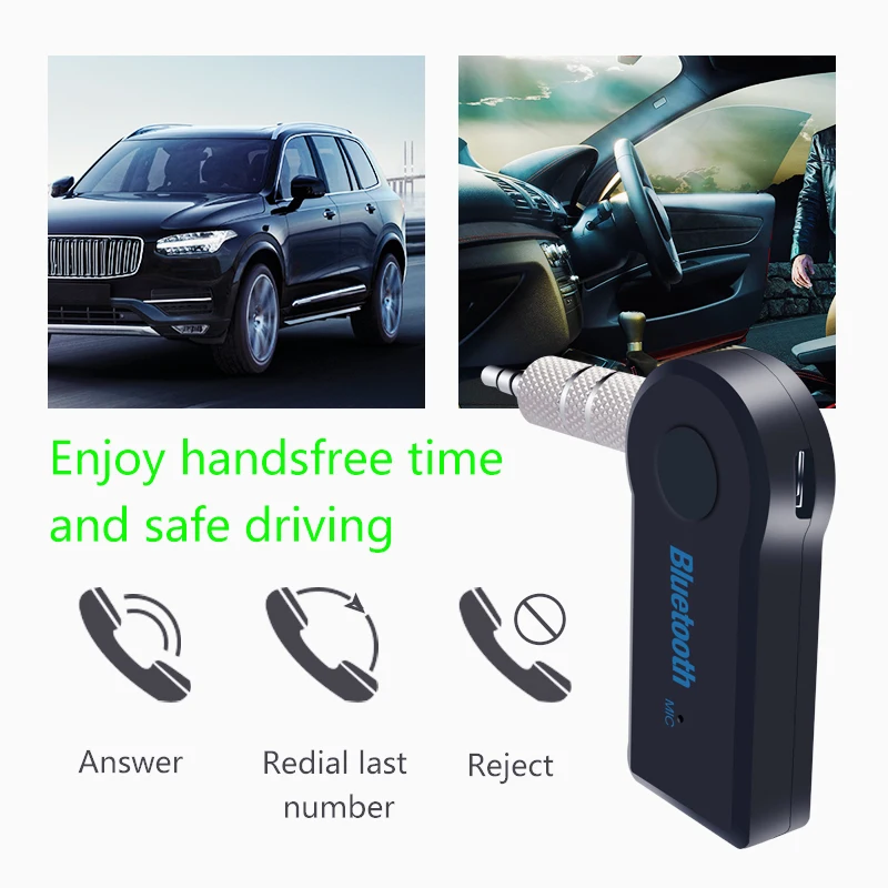 

Mini Bluetooth Audio Receiver Bluetooth Transmitter 3.5mm Jack Handsfree Bluetooth Car Kit Music Adapter Bluetooth Car AUX