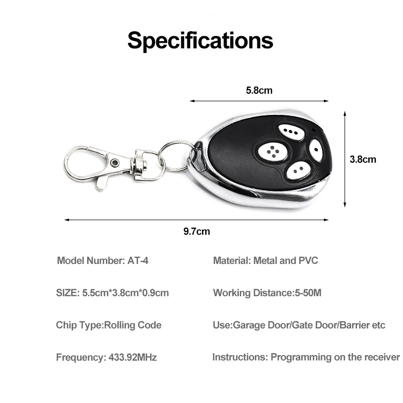 пульт для ворот шлагбаума Alutech AT-4 AR-1-500 ASG 600 AN-Motors ASG1000 433 МГц открывашка консерв 4