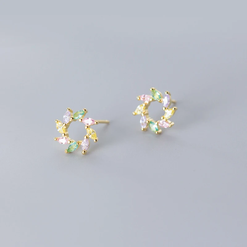 COLUSIWEI Аутентичные 925 стерлингового серебра и изображениями красочного цветка