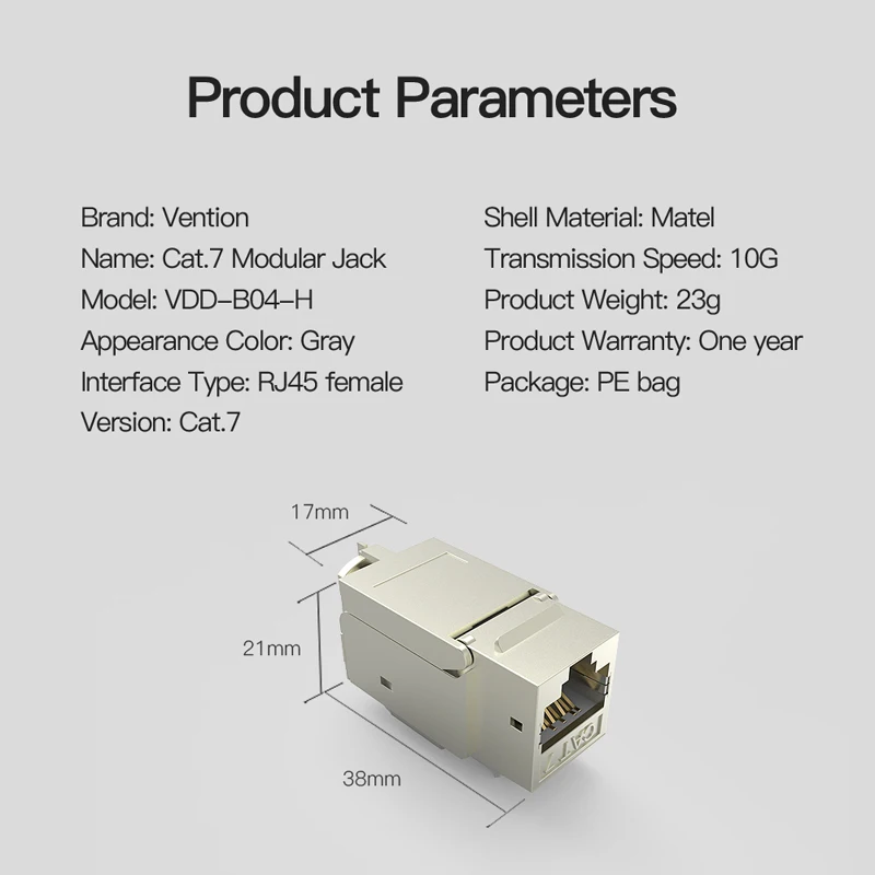 Разъем Vention RJ45 Cat7 Ethernet адаптер 8P8C сетевой кабельный удлинитель для кабеля мама