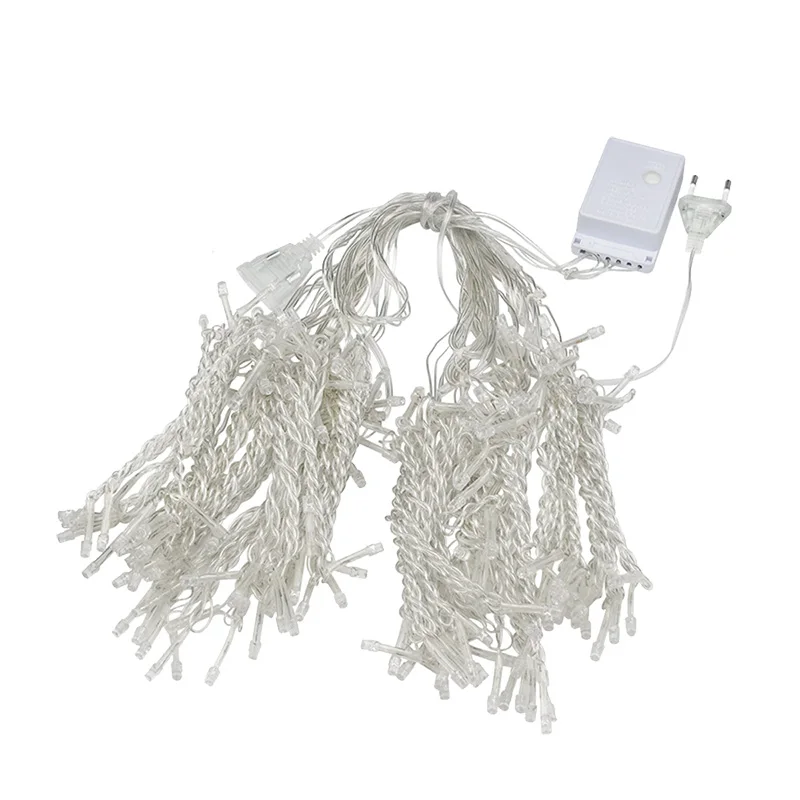 Светодиодный свет шнура 220 В ЕС уличные светящаяся гирлянда Праздничные