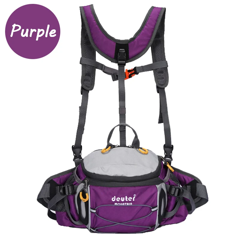 Purple Уличные поясные сумки для бега, пешего туризма, велоспорта, многофункциональный большой светильник для 6 бутылок, рюкзак, дизайн для мужчин и женщин, поясная сумка - Цвет: Purple