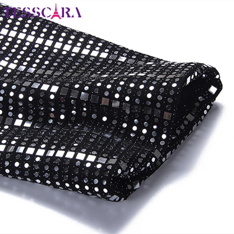 Женский блейзер с блестками TESSCARA элегантный базовый пиджак длинная верхняя