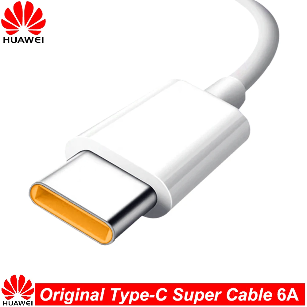 Оригинальный зарядный кабель Huawei SuperCharge Тип C USB 6A для Nova 8 Se 7 6 Mate 40 30 20 P40 P30 Pro Honor 30S
