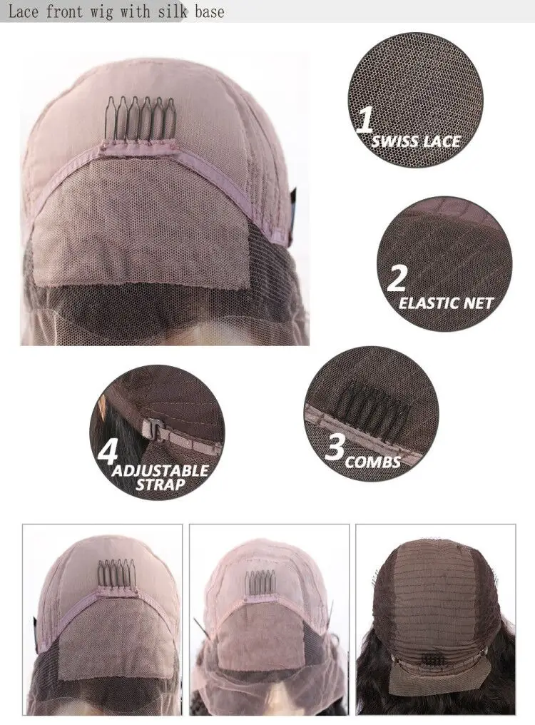 180% Плотность Волнистые Шелковые Базовые Парики с детскими волосами