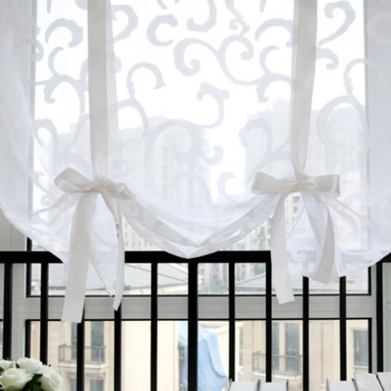 Римские шторы кухонные занавески для окна балкона подъемный дизайн прозрачная