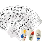 Прямоугольные пластины для стемпинга ногтей NICOLE DIARY, из нержавеющей стали, для молодых девушек, трафареты для дизайна ногтей, инструменты для печати