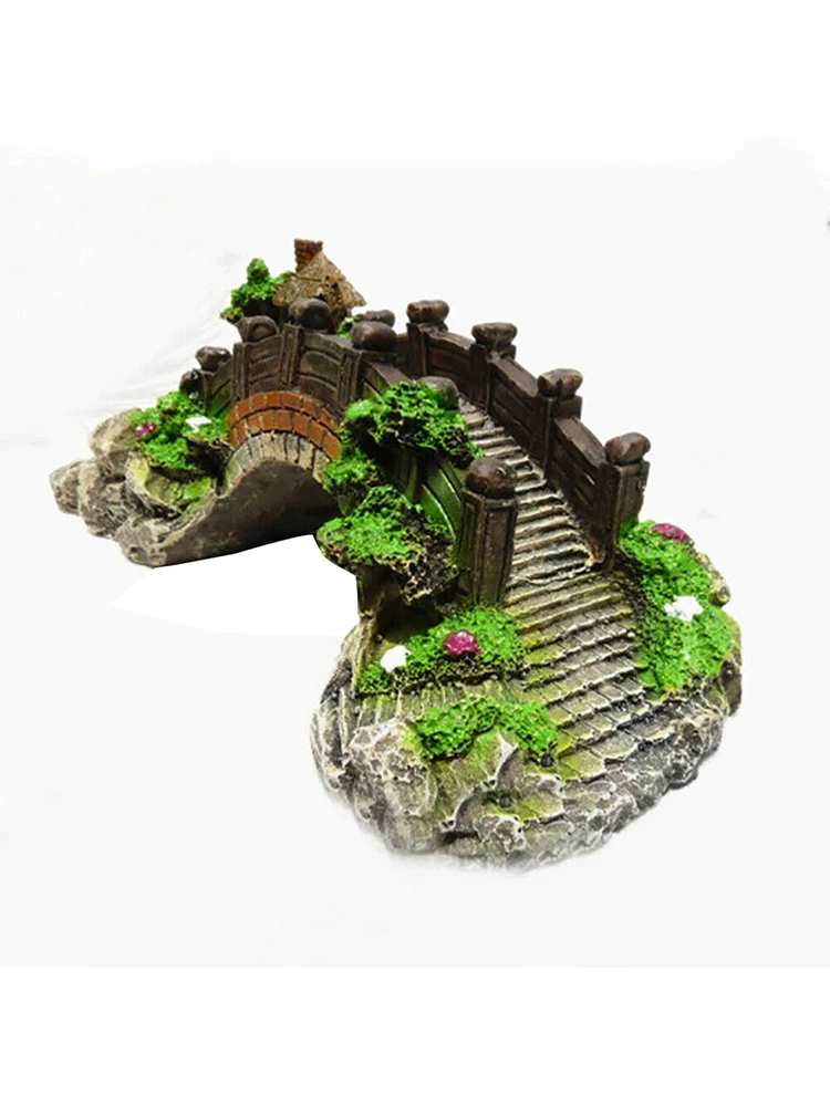 

Aquariums Decorations Bridge Fish Tank Decoration Accessories Landscape Ornaments Pavilion Tree Resin Home Decor