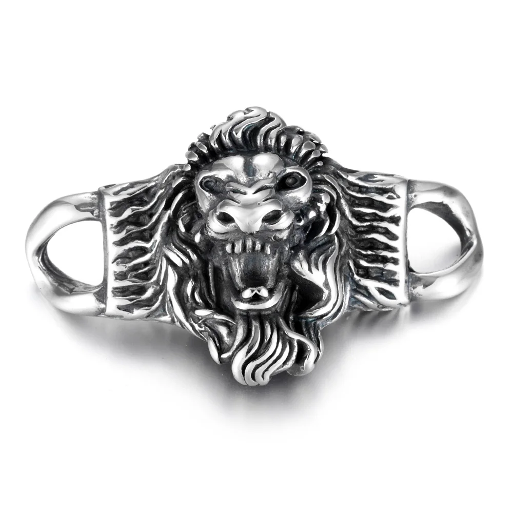 

Stainless Steel Lion Head Connector 1/1 Loops Polished Charms 6x6.5mm Hole for DIY Accessories Jewelry Making Supplies
