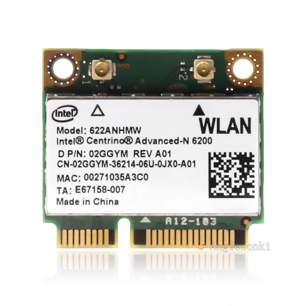 INTEL 6200 смартфон с двумя диапазонами 2,4/5 ГГц 622ANHMW, беспроводная Wi-Fi карта DELL 2GGYM