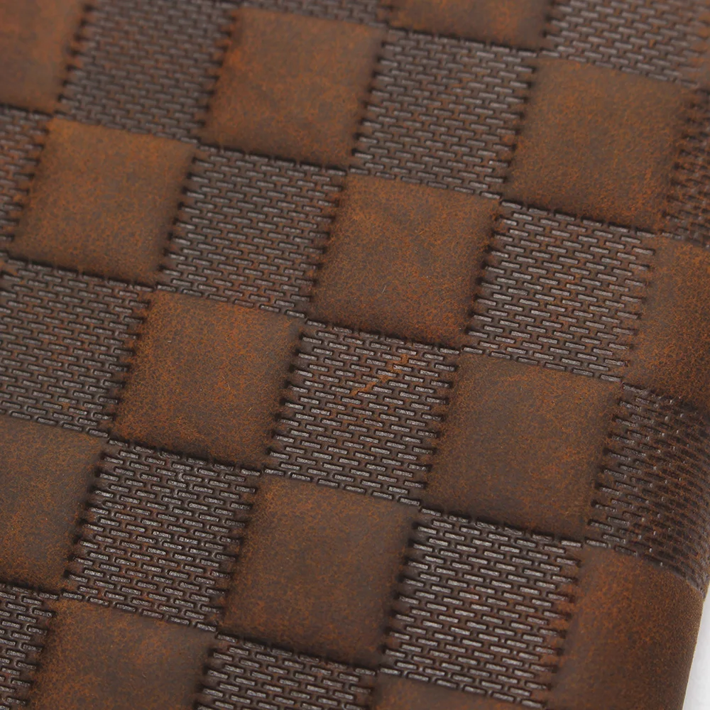 Crazy Horse Leather Men's Top Layer Leather Lattice Wallet Business Real Leather Luxury And Classical Design Mens Small Wallet