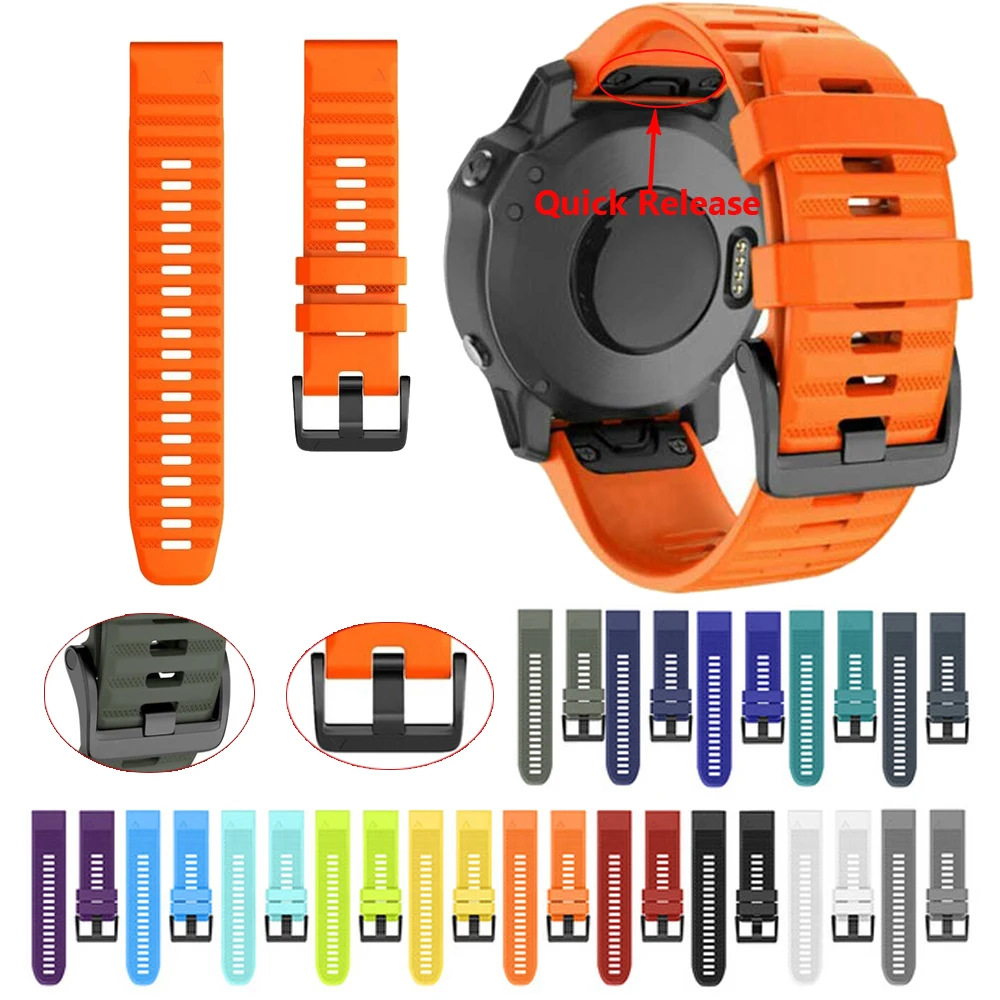 Силиконовый ремешок для часов Garmin Fenix 6X Pro Easyfit наручных 6 5X 5 3HR|Смарт-аксессуары| |