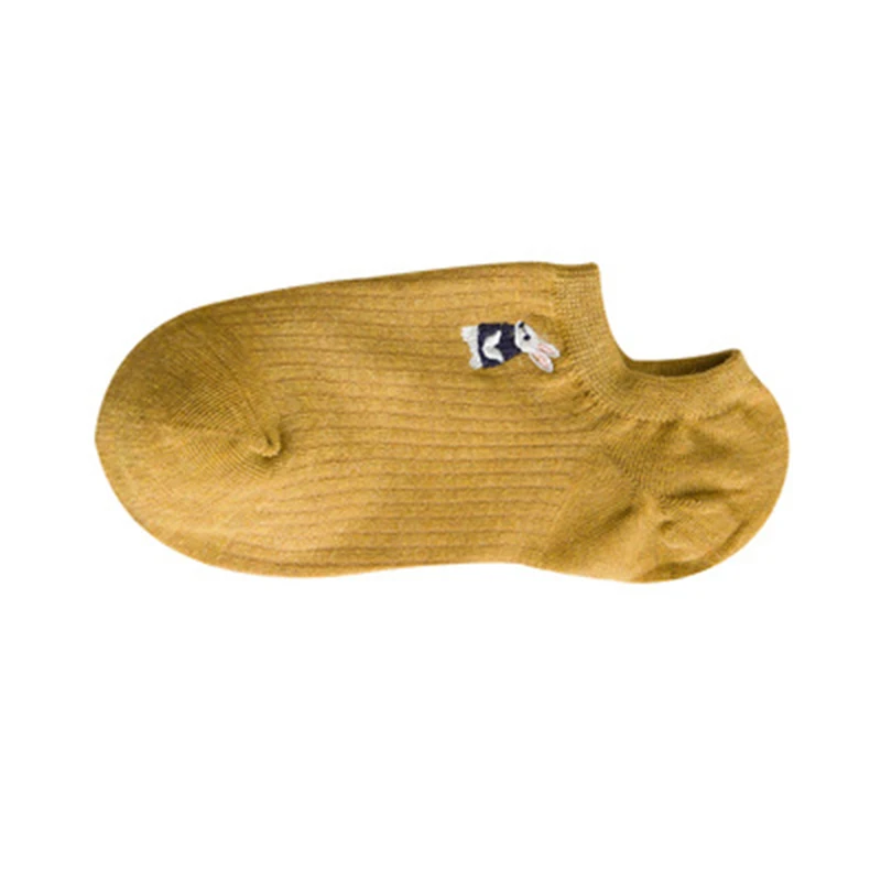 Новые летние хлопковые невидимые женские носки с вышивкой модные милые короткие
