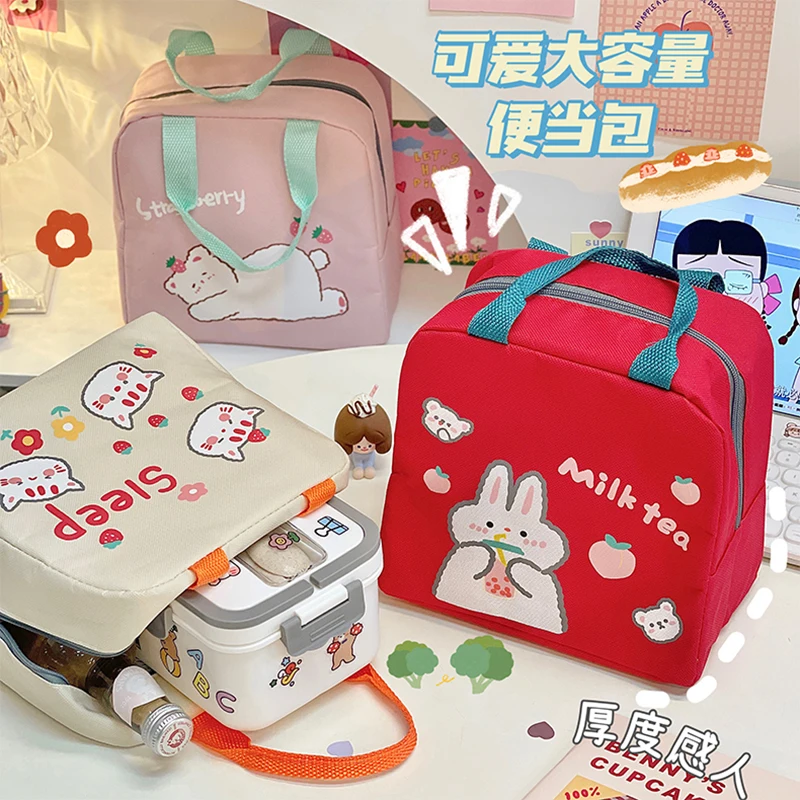 

Kawaii Portable Lunch Bag Girls Cartoon Waterproof Convenient Fresh Cooler Bags Travel Lunch Container Food Storage Bags MO161