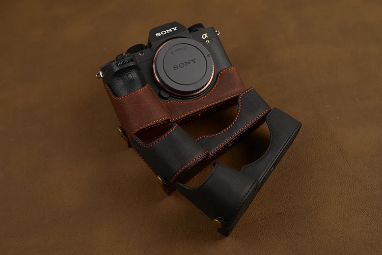 AYdgcam ручной работы из натуральной кожи чехол для камеры половина сумка для sony A7R4 A7 IV A7 Mark IV Ретро винтажный нижний чехол