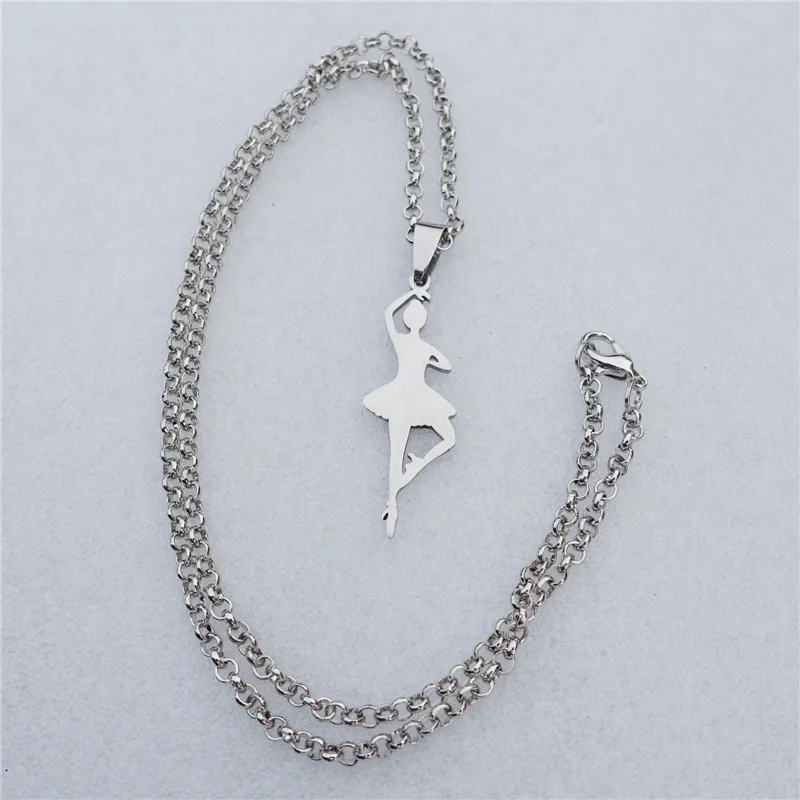 Нержавеющая сталь балетные костюмы для танцев и бусами девочек женские кулон