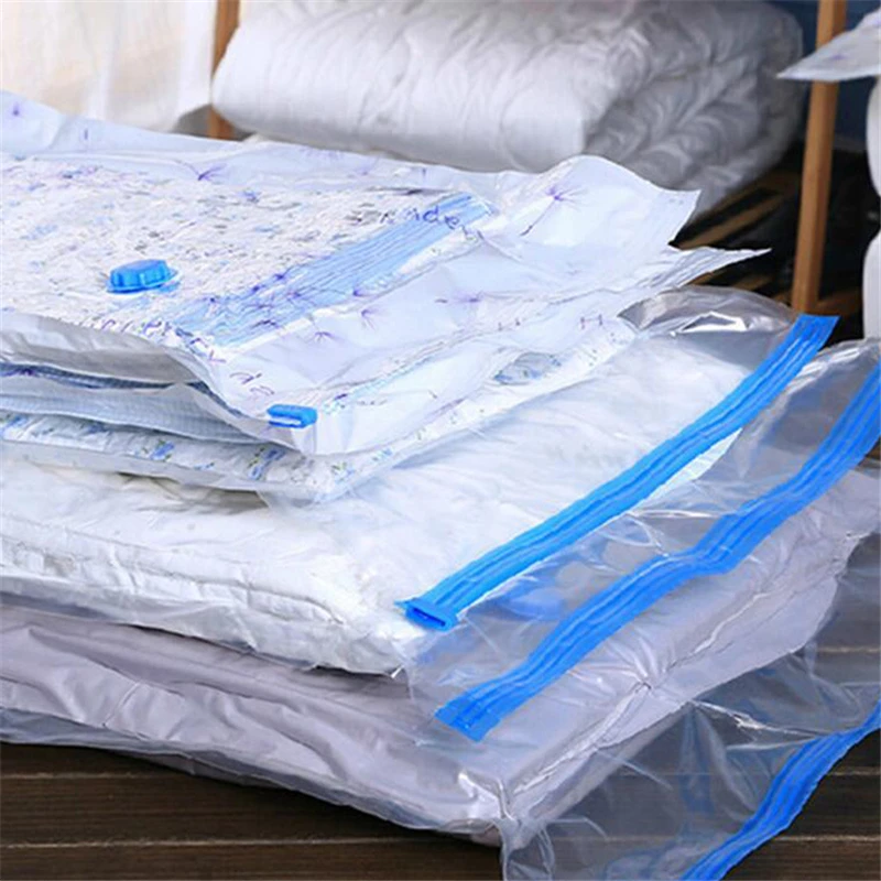4 шт. большой вакуумный пакет для хранения одежды прозрачный границы складной