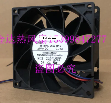 

Для телефона, 3615RL-05W-B49 EQ2 EQ3 DC 24V 0.73A 90x90x38 мм, вентилятор охлаждения сервера