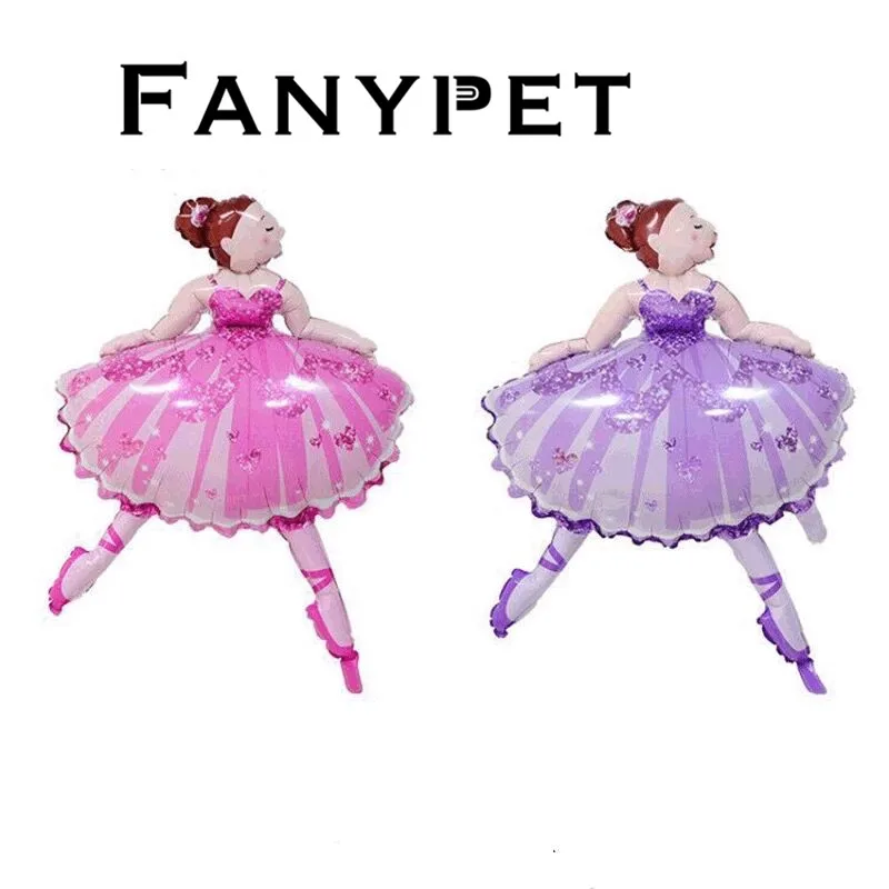 

50pcs Sparkles Ballerina Ballet Dancer Girls Foil Helium Balloons Girl's Happy Birthday Party Decorations Globos Supplies