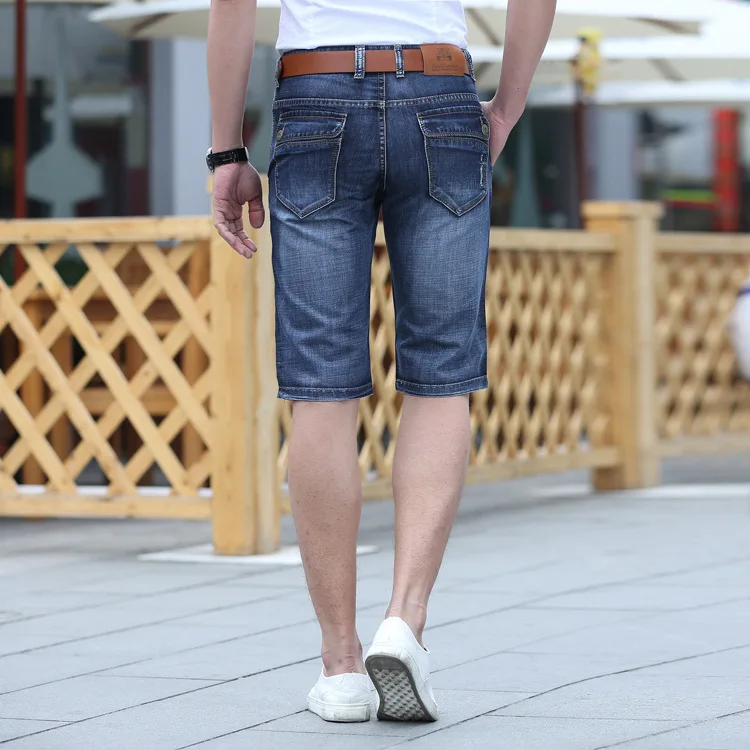 Большие размеры 30-44 мужские повседневные шорты Карго Летние Ретро синие