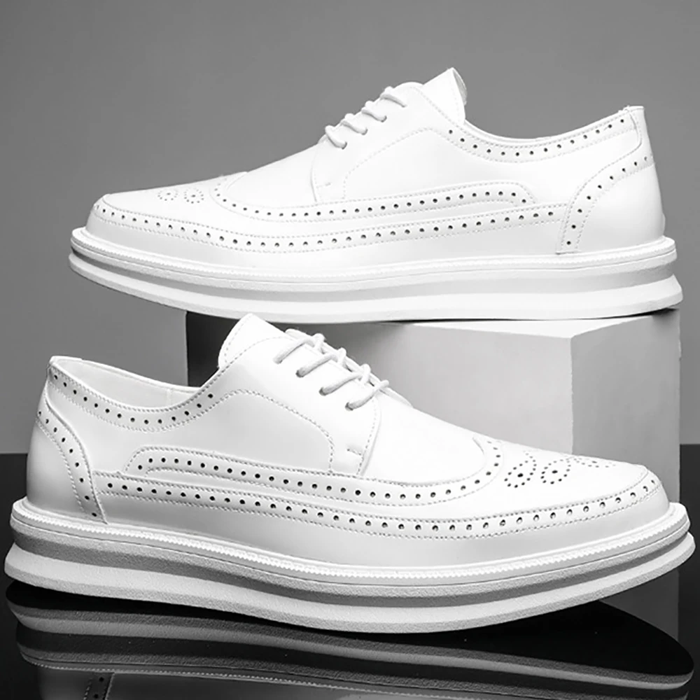 

Fashion Brogue Oxford Shoes for Men 2021 High Quality Leather Formal Dress Shoes Male Comfortable Office Party Bullock Footwear
