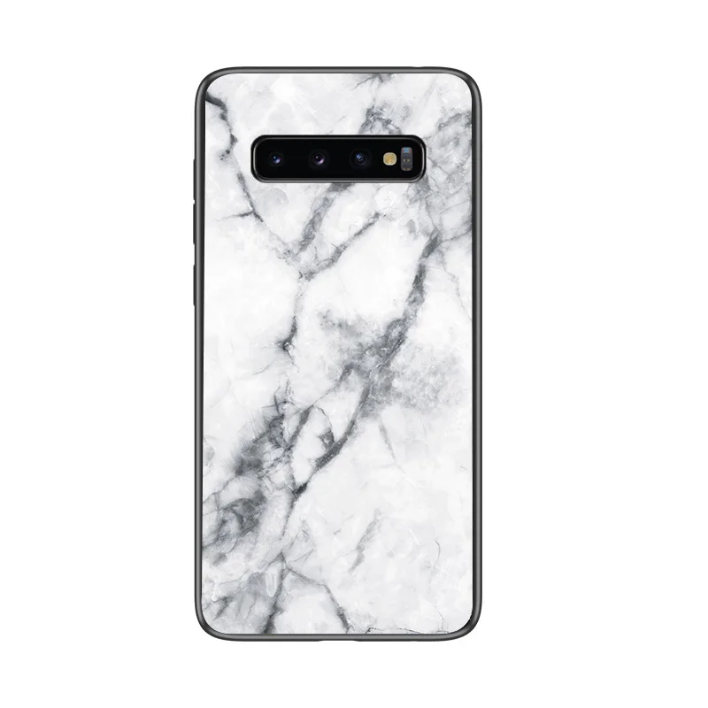 A Чехол для телефона samsung Galaxy S10 случае samsung S10e Мрамор закаленное Стекло Силиконовые Рама задняя крышка для samsung S10 плюс случаях - Цвет: A