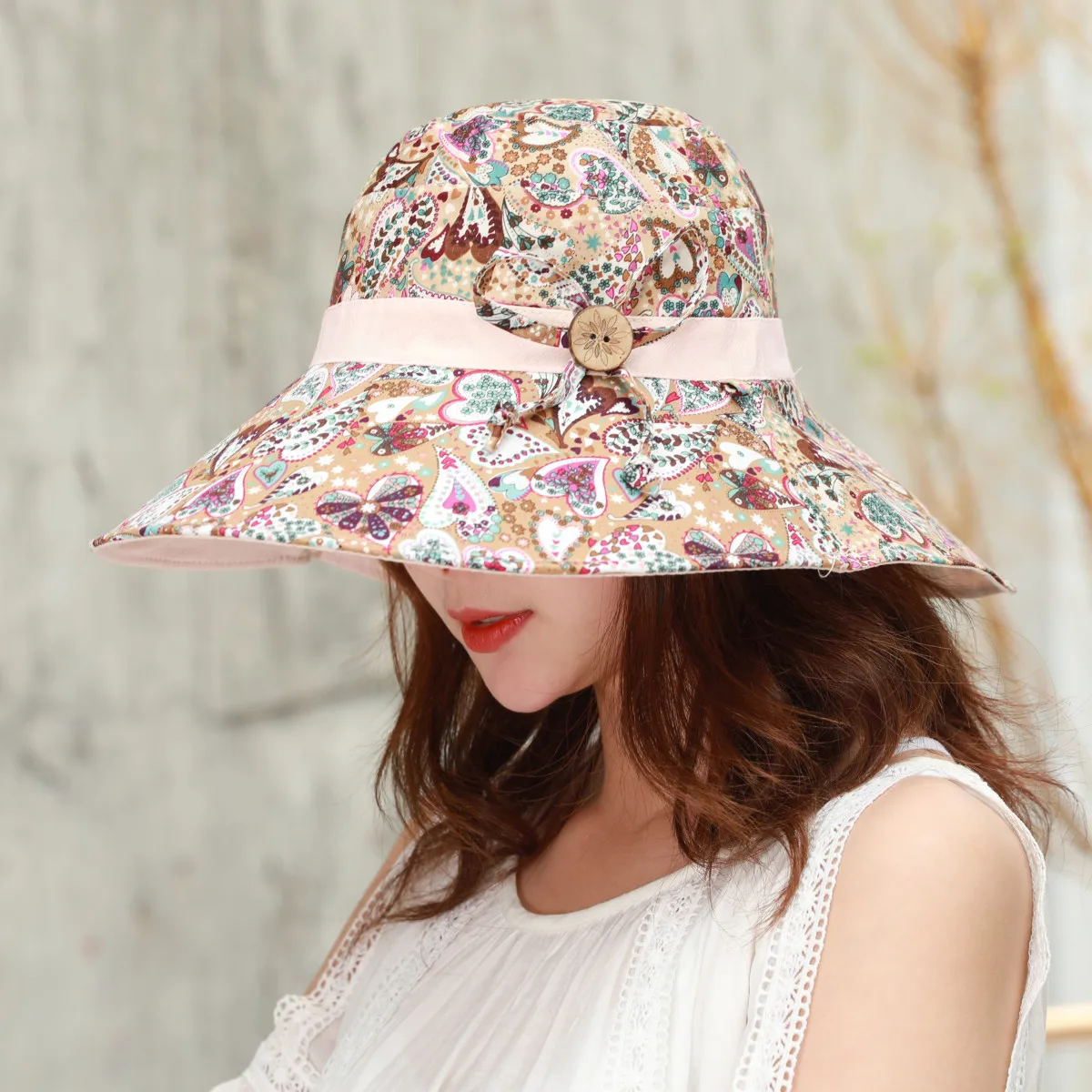 Шляпа от солнца с широкими полями женская модная кепка защитой ультрафиолета для