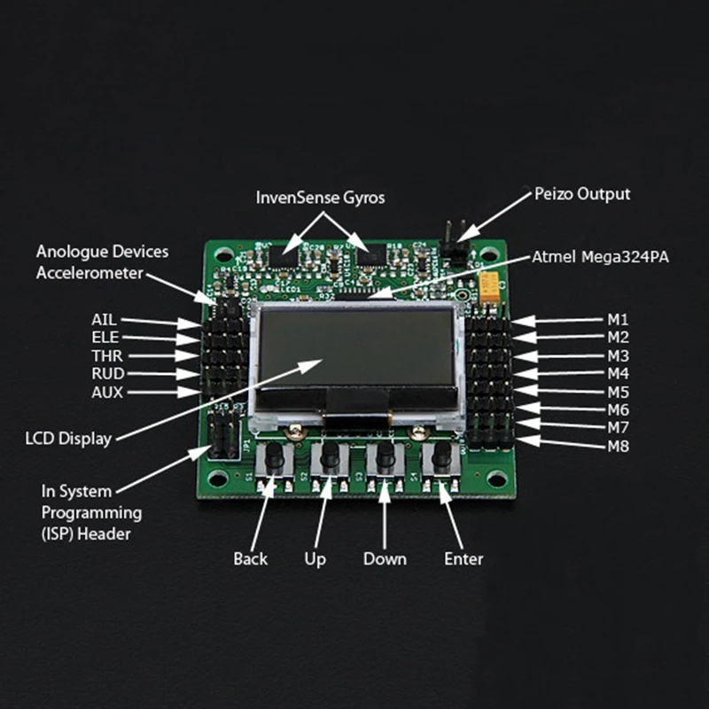 KK 2.1.5 LCD многороторная плата управления полетом KK2.1.5 V1.17S1PRO Квадрокоптер KK2.15 |