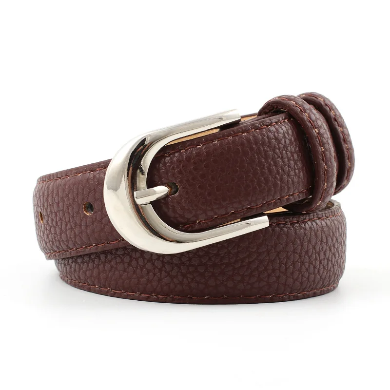 

Women Belt Belts For Women Dress Apparel Lady Pu Leather Black Waist Belts Women Silver Buckle