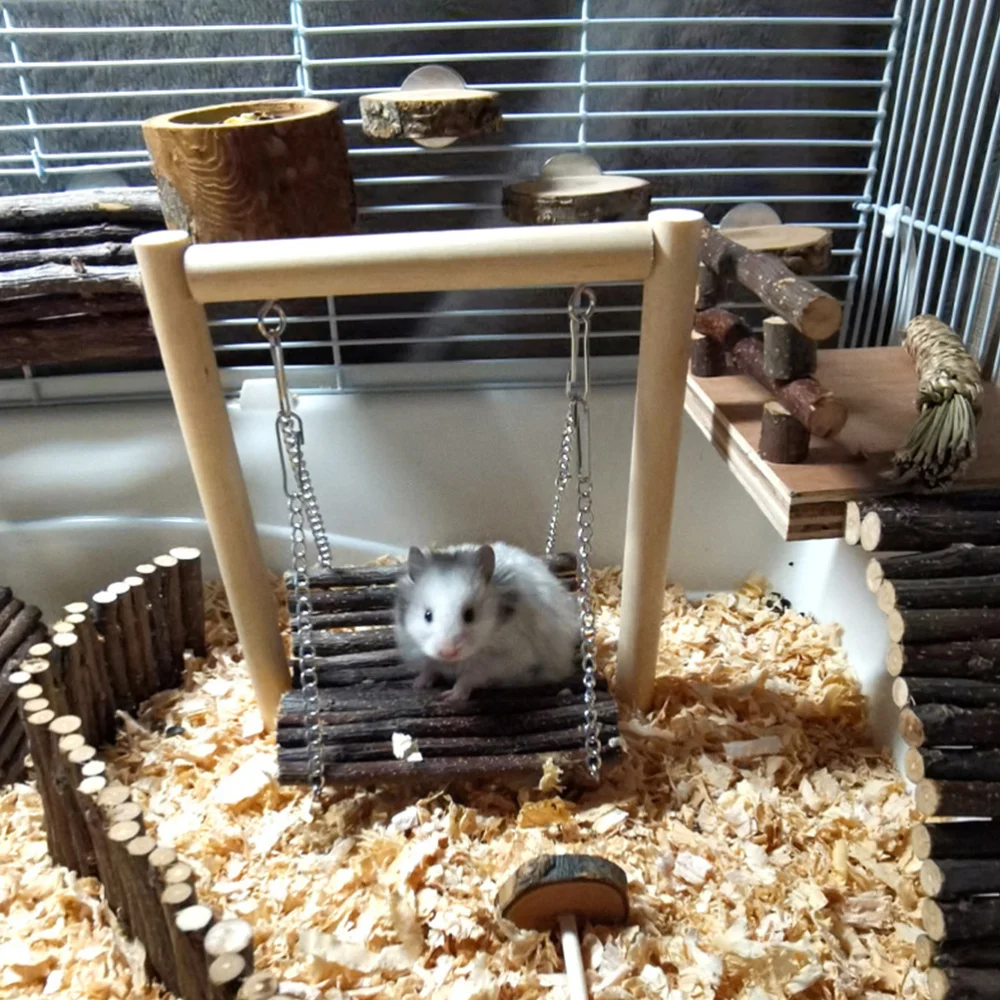 

1pc Parrot Hamster Hammock Bird Parrot Cage Hanging Swing Chewing