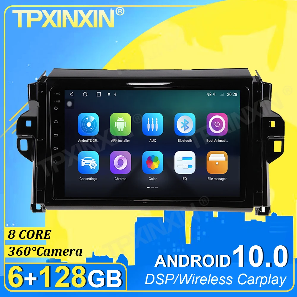 

Радио, мультимедийный проигрыватель, GPS, камера IPS Android 10,0 6 + 128G Carplay 360 для Toyota Hilux 2015-2018