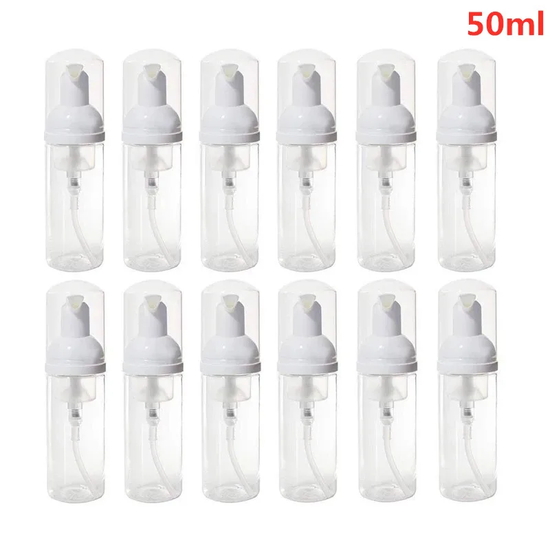 

600 X 50ml Plastic White&Clear Foamer Pump Bottle Refillable Empty Cosmetic Bottle Cleanser Soap Dispenser Foam Container